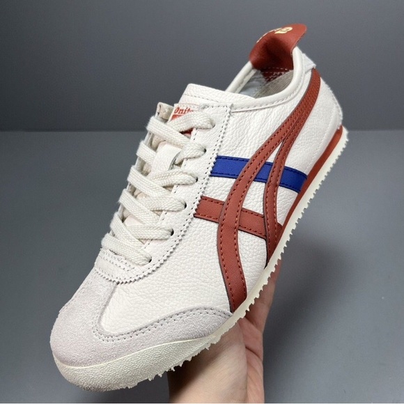 asics Onitsuka Tiger MEXICO 66 1183A201 BIRCH/RUST RED With shoe bag 28cm - Picture 3 of 8